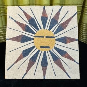 Vintage painted sand art, Mid Century Southwestern artwork